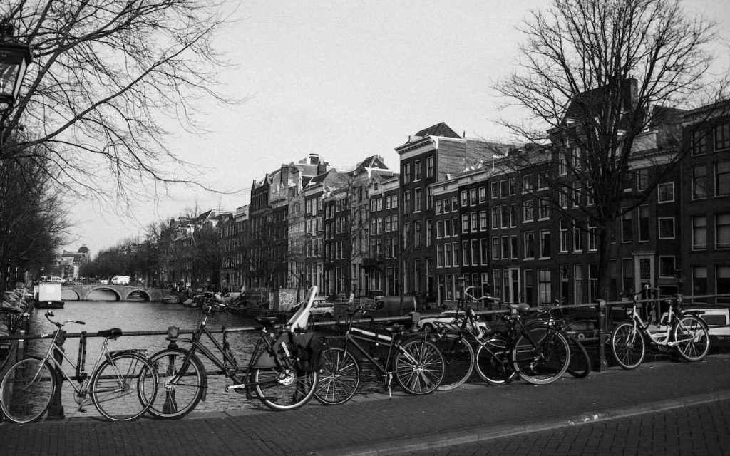 Biking near Amsterdam canals