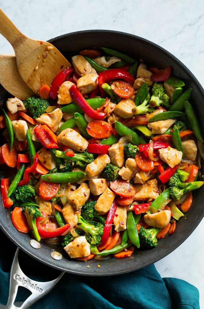 Chicken and vegetable stir fry